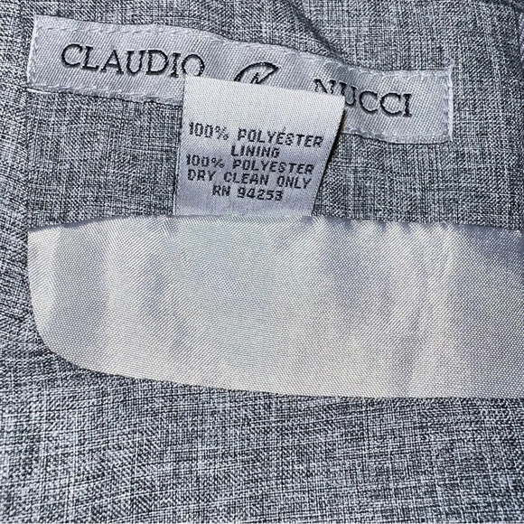 Claudio Nucci,11/12,sleeveless gray tweed print lined rear zip/vent sheath dress - Picture 12 of 12